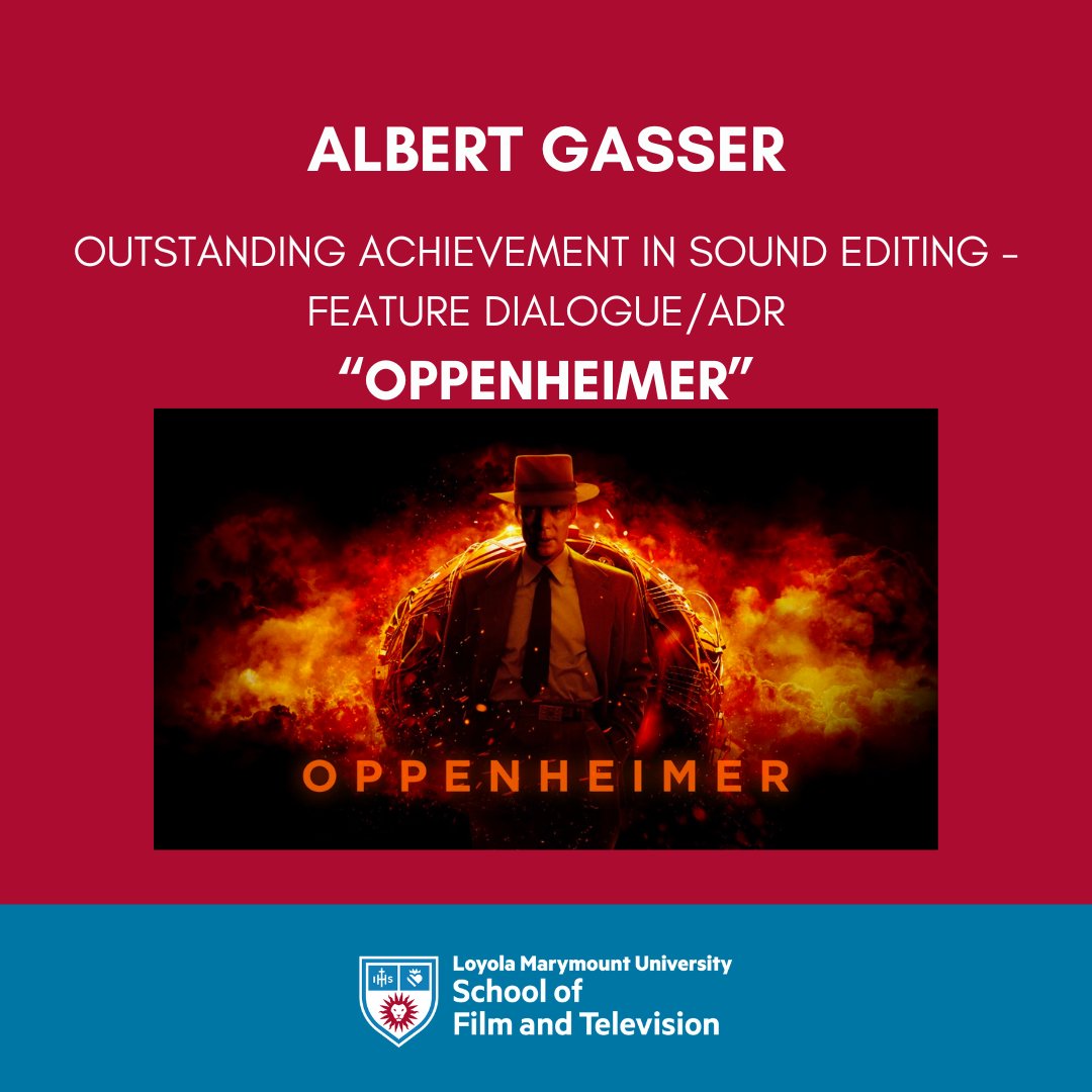 LMUsftv's tweet photo. We are thrilled to share that multiple LMU alumni and faculty have been nominated for the 71st Annual MPSE Golden Reel Awards by the Motion Picture Sound Editors @mpseorg! Congratulations Lions! #LMUPride https://t.co/NG0QcfqFvU