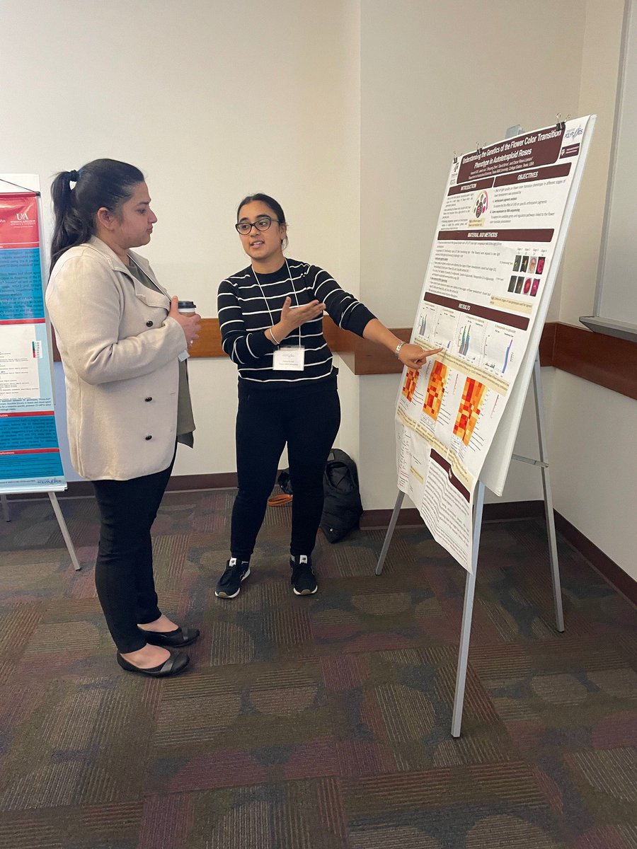 Here's one of our graduate students, Haramrit Gill, presenting her research on rose color transition at the Tools for Polyploids meeting a few weeks ago in San Diego, CA! She did a great job. 👍🌹 You can read her abstract here: polyploids.org/2024abstracts#…
