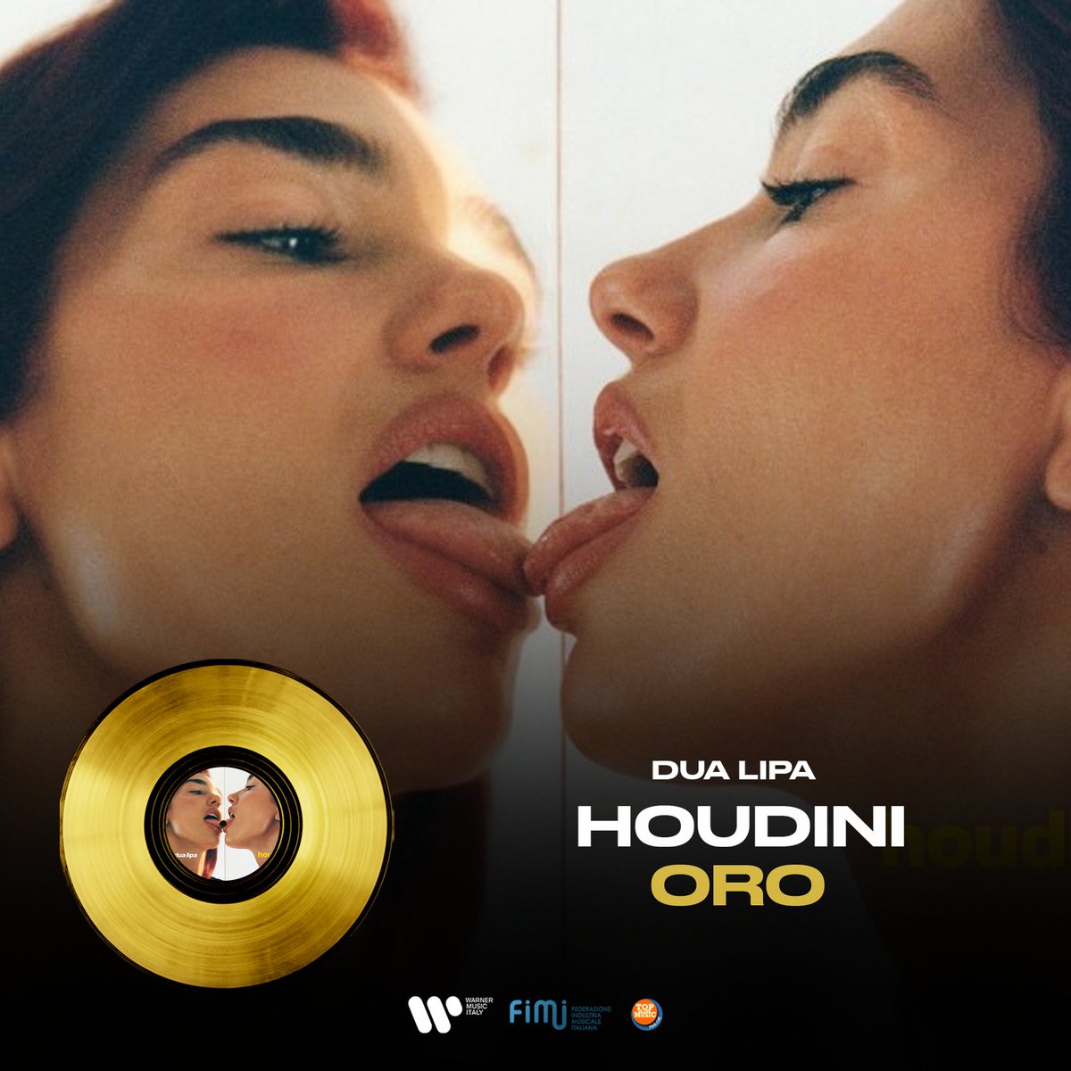 It’s #FimiAwards Time⚡ ‘Houdini’ di Dua Lipa ottiene il DISCO D’ORO 📀 @FIMI_IT