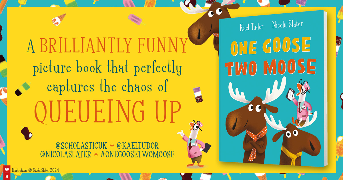 scholasticuk's tweet photo. Welcome to the ice cream shop... can everyone get in the right line, PLEASE?

One Goose Two Moose, a wonderfully funny picture book from @KaelTudor &amp; @nicolaslater is out today! #OneGooseTwoMoose https://t.co/NfEaDEi4mY