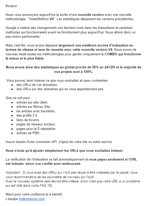 Smadaleno's tweet photo. 🔥🔥🔥🔥Nouvelle version "indexmenow V4"

La plus efficace de toutes.

Si vous aviez des URLs qui ne se sont pas indexé :

👉Retestez dans un projet https://t.co/ImPea0VrYI🟢

RT please ! 🔁🙏 https://t.co/not6rvG4Q8