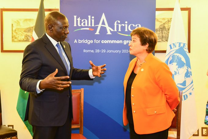 KenyaYaendelea's tweet photo. President Dr. William Ruto, In Rome, Italy, held talks with the Managing Director of the International Monetary Fund @KGeorgieva

The IMF continues to facilitate trade and promote economic growth by helping Kenya maintain economic stability.

 #KenyaYaendelea https://t.co/LHBvXG4I82