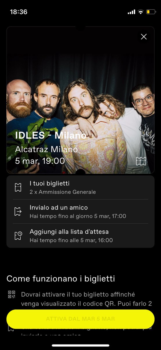 elecalder01's tweet photo. Ciao a tuttə, vendo un biglietto per il concerto degli Idles a Milano del 5 marzo. 45€ trattabili, inviabile tramite l’app di Vice 🖤 https://t.co/ji1UI5WDIl