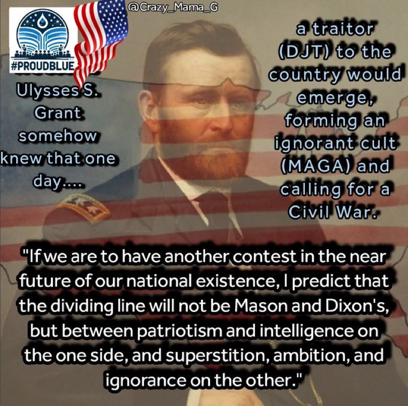 #ProudBlue #ProudWokeHistory
After the Civil War it was known the possibility of sedition could happen again in America. It’s the southern states that threaten to leave the Union, again. They didn’t win the last time and they won’t now. Repub stupidity. #VoteBlueToSaveAmerica