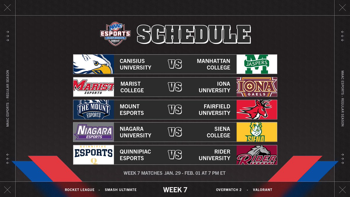 Week 7 coming at ya ! 

#MAACEsports