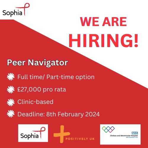 Connect to Care is a partnership between Sophia Forum, Chelsea & Westminster Hospital, and Positively UK, The Opportunity is for a women living with HIV Based between West Middlesex and Chelsea and Westminster hospitals HIV clinics. Apply 👇🏽👇🏽 sophiaforum.net/work-for-us