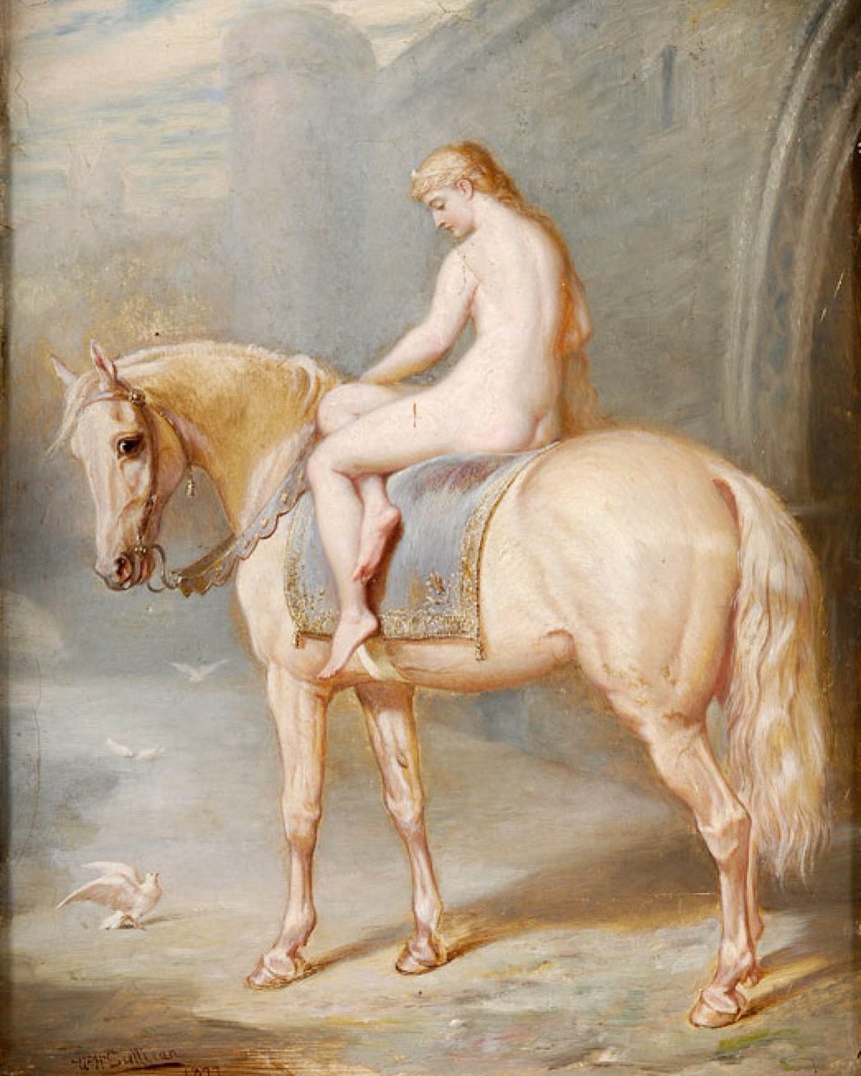 Depictions of the legendary Lady Godiva for today’s #MondayMuse.

‘'If they pay this tax, they starve.'’

‘He answer'd, 'Ride you naked thro' the town, And I repeal it;'

Extracts from ‘Godiva’, Tennyson, 1840.