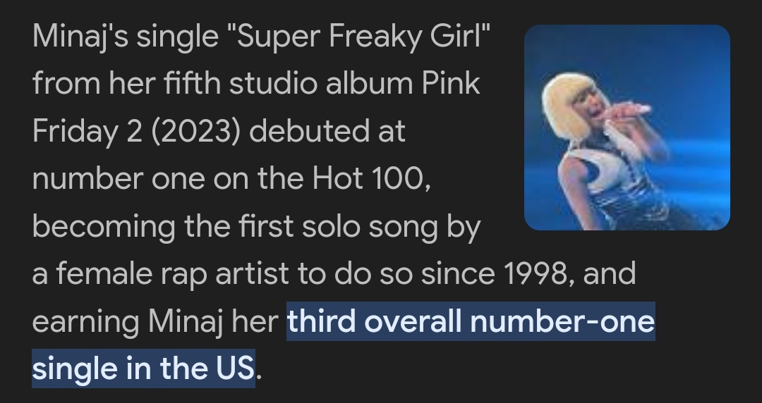 Meanwhile nicki been tryna put yall on game. the industry life got the new girls head gone whole time she tryna put the new girls on game because she been here and done it. It's deeper than what the fans know
Lets be real there will NEVER be another Decade/Era like <a href="/NICKIMINAJ/">Nicki Minaj</a>