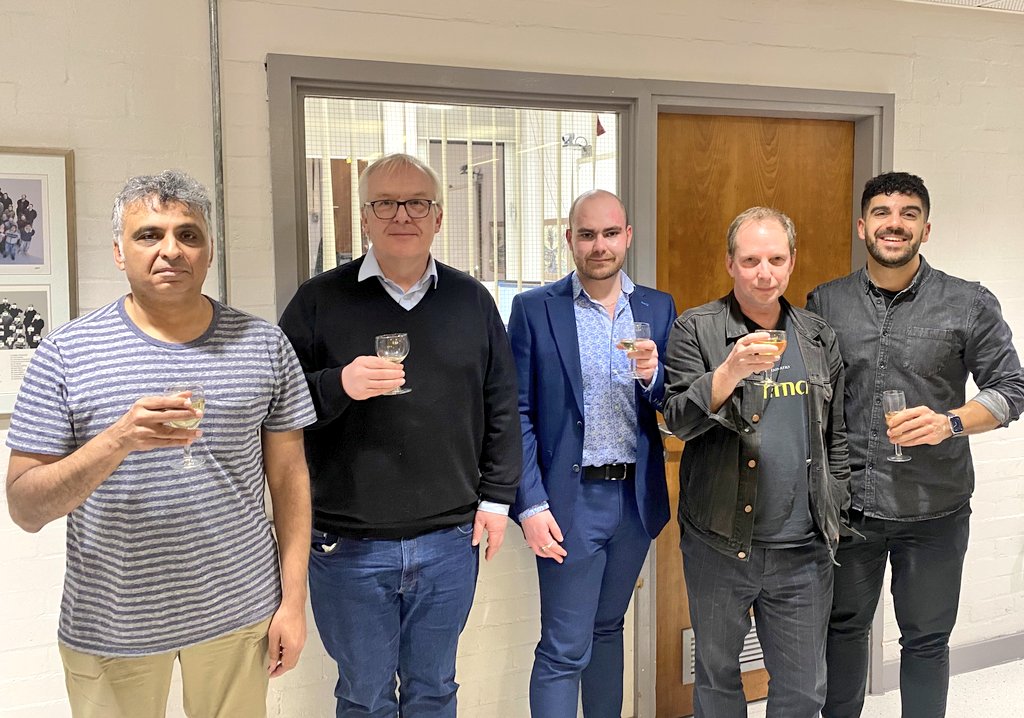 Congratulations to Dr. George Sweetmore on successfully defending his PhD on measurement of the muon spin precession frequency using the tracking detectors at the @Fermilab Muon g-2 experiment! 🍾🎉