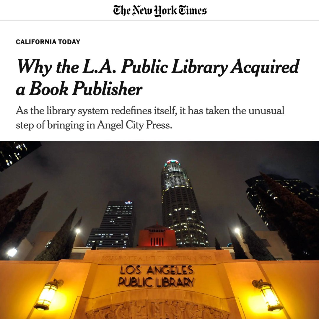 L.A. Public Library (@lapubliclibrary) on Twitter photo "We really thought long and hard about it, and also thought about our mission and the library’s role." - John Szabo.
🗞️ <a href="/nytimes/">The New York Times</a>: lapl.me/tiCbQYz
🤝 <a href="/AngelCityPress/">Angel City Press</a> "We really thought long and hard about it, and also thought about our mission and the library’s role." - John Szabo.
🗞️ <a href="/nytimes/">The New York Times</a>: lapl.me/tiCbQYz
🤝 <a href="/AngelCityPress/">Angel City Press</a>