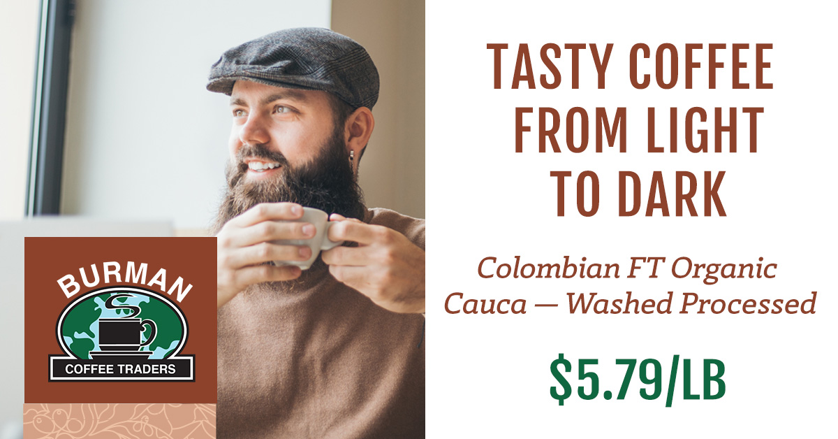 ON SALE! This Organic Colombian Cauca is crisp, clean and sweet with a full body — a classic Colombian. That also makes it a tasty coffee no matter how you roast it. SHOP NOW!

burmancoffee.com/product/coffee…