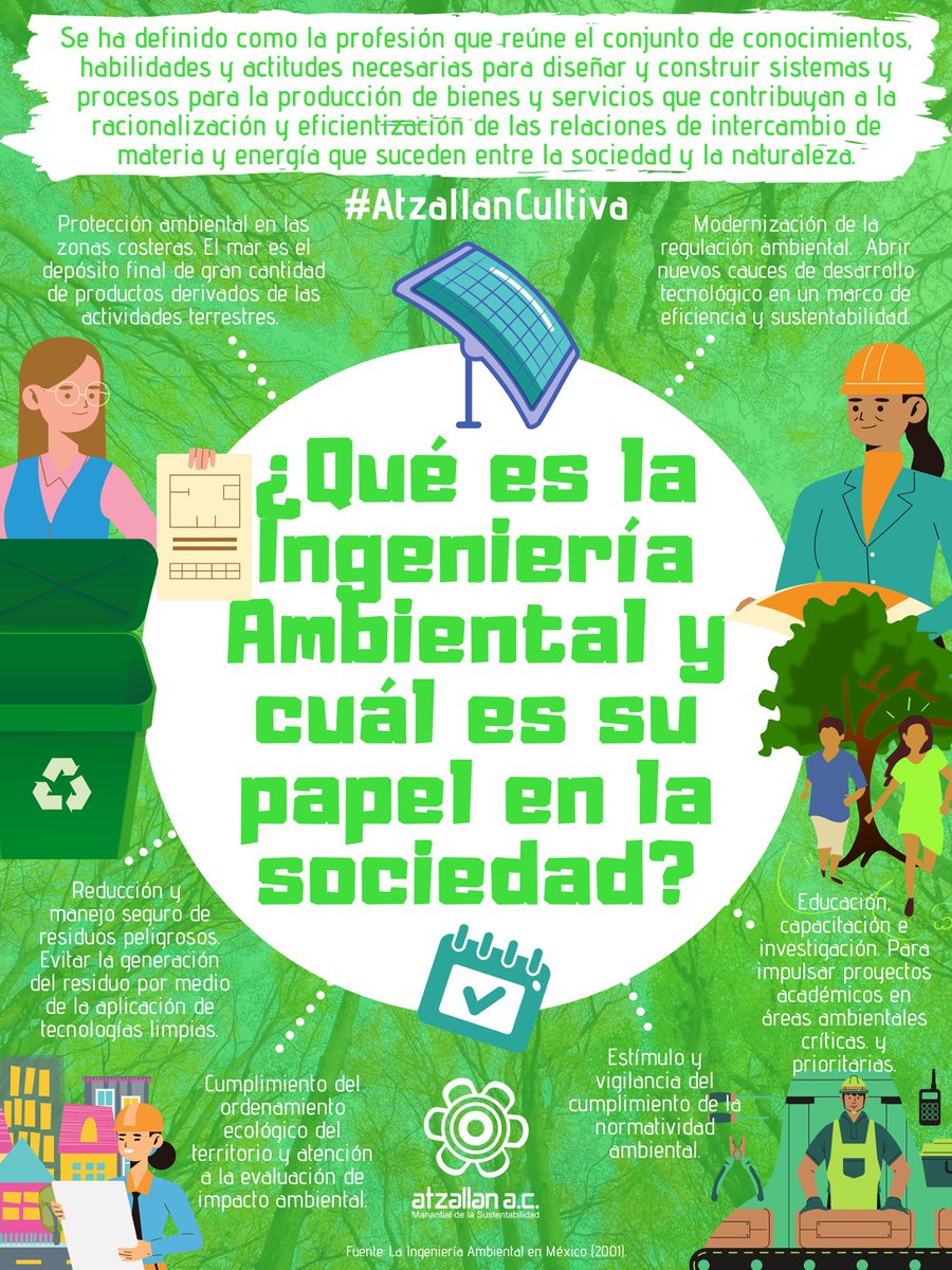 Atzallan's tweet photo. Conoce más acerca de la #IngenieríaAmbiental y su papel en la sociedad.
#Infografía #AtzallanCultiva 👷☀💦♻🏭🌳👷‍♀️
✅ Para saber más: https://t.co/gaS1cV16nf
🌐🍃 Conoce más y súmate: https://t.co/c9052Ckvd5 https://t.co/jSO7qnDNiT