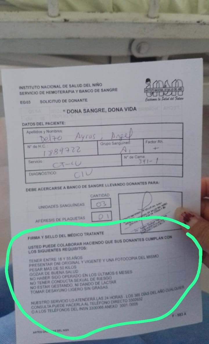 franbutnotfine's tweet image. El sobrino de una amiga pasará por una operación del corazón y está necesitando de 10 personas que puedan donar sangre tipo A+ en el Hospital del Niño de Breña, así que mil gracias si ayudan con un RT para difundir 🙏🏻
Contacto: Flor Durand
Número: 941656919
Apoyemos a Ángel! 🙏🏻