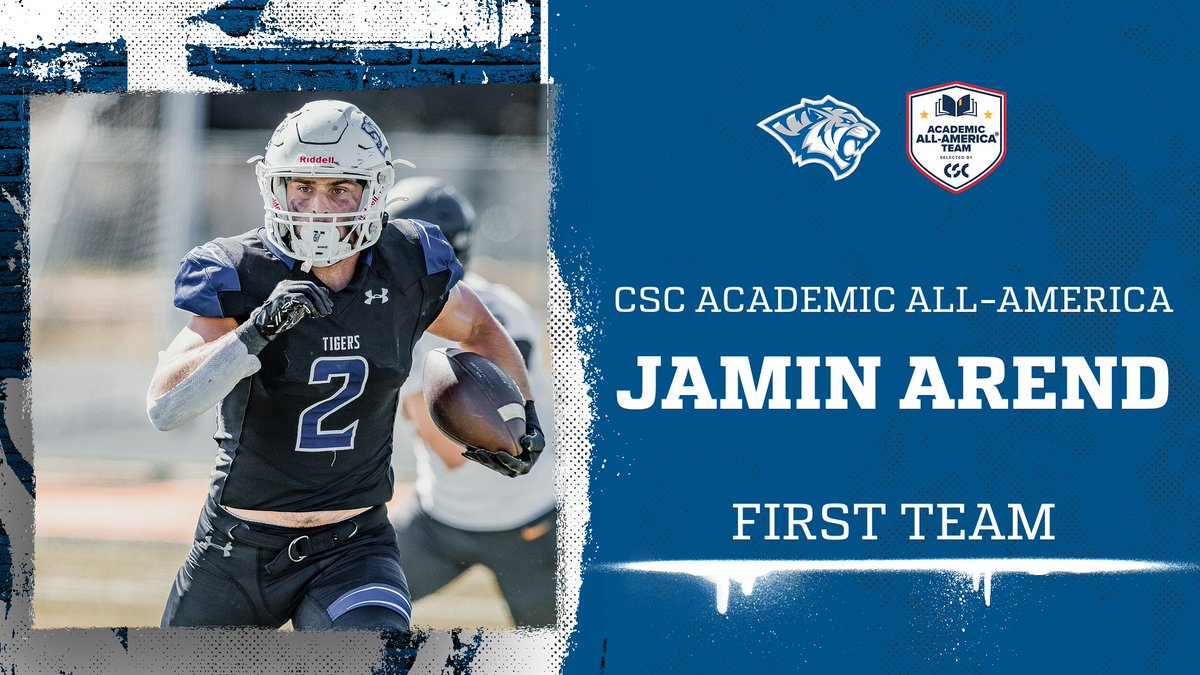 DWU Athletics (@dwusports) on Twitter photo We have another Tiger <a href="/CollSportsComm/">College Sports Communicators</a> Academic All-American in <a href="/dwtigerfootball/">DWU Football</a> very own Jamin Arend! Arend excelled on and off the field to earn First Team honors.
Full CSC release-academicallamerica.com/news/2024/1/22…
#BleedBlue We have another Tiger <a href="/CollSportsComm/">College Sports Communicators</a> Academic All-American in <a href="/dwtigerfootball/">DWU Football</a> very own Jamin Arend! Arend excelled on and off the field to earn First Team honors.
Full CSC release-academicallamerica.com/news/2024/1/22…
#BleedBlue