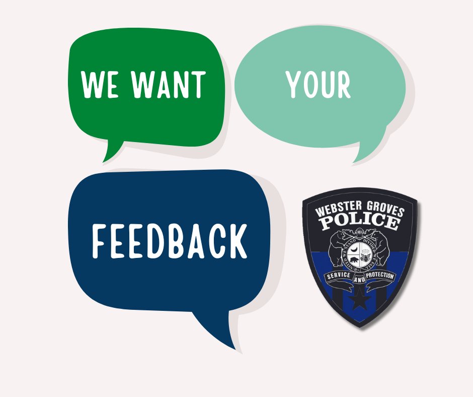 City of Webster Groves (@webstergroves) on Twitter photo The City is seeking input from community members on the qualities and attributes they would most like to see in the next police chief along with your impressions of the Police Department. Have you filled out the survey yet? 
surveymonkey.com/r/KKDTRM2 The City is seeking input from community members on the qualities and attributes they would most like to see in the next police chief along with your impressions of the Police Department. Have you filled out the survey yet? 
surveymonkey.com/r/KKDTRM2