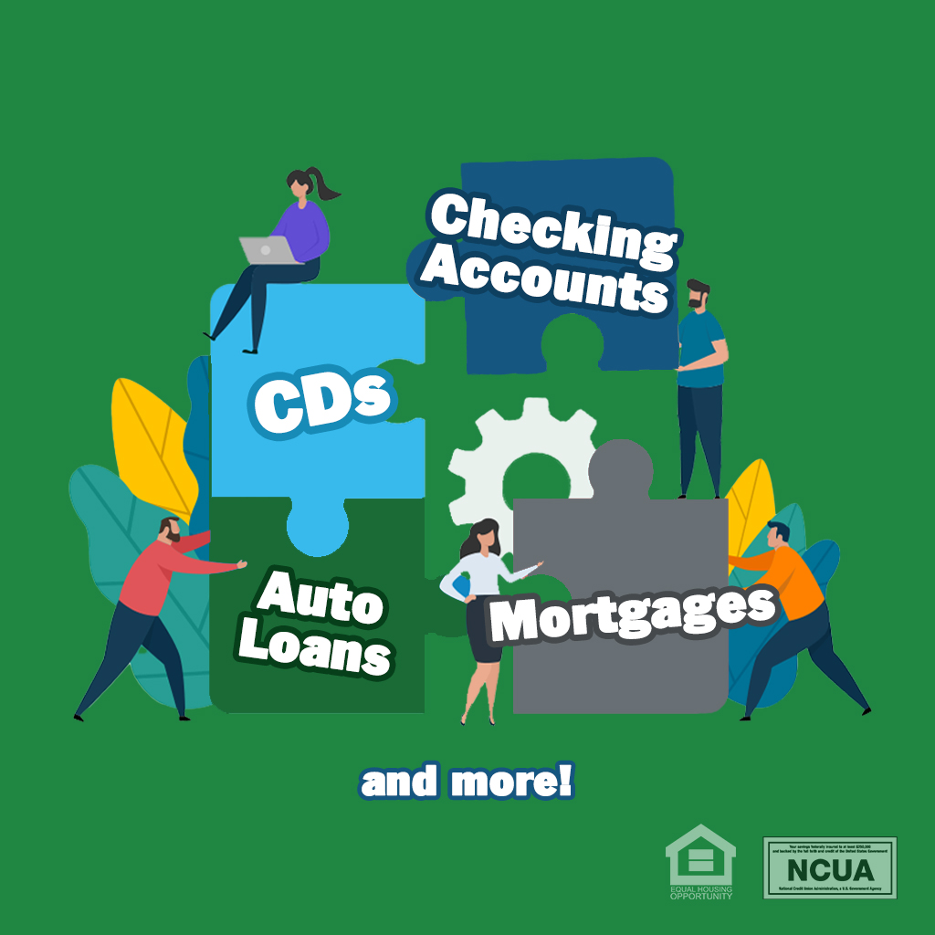 Let us help put together the pieces to your financial puzzle. We have @askforkasasa checking accounts, all kinds of loans, and our CD rates are higher than they've been in years! Contact us for information on all of these, and more! (gtkycu.com)