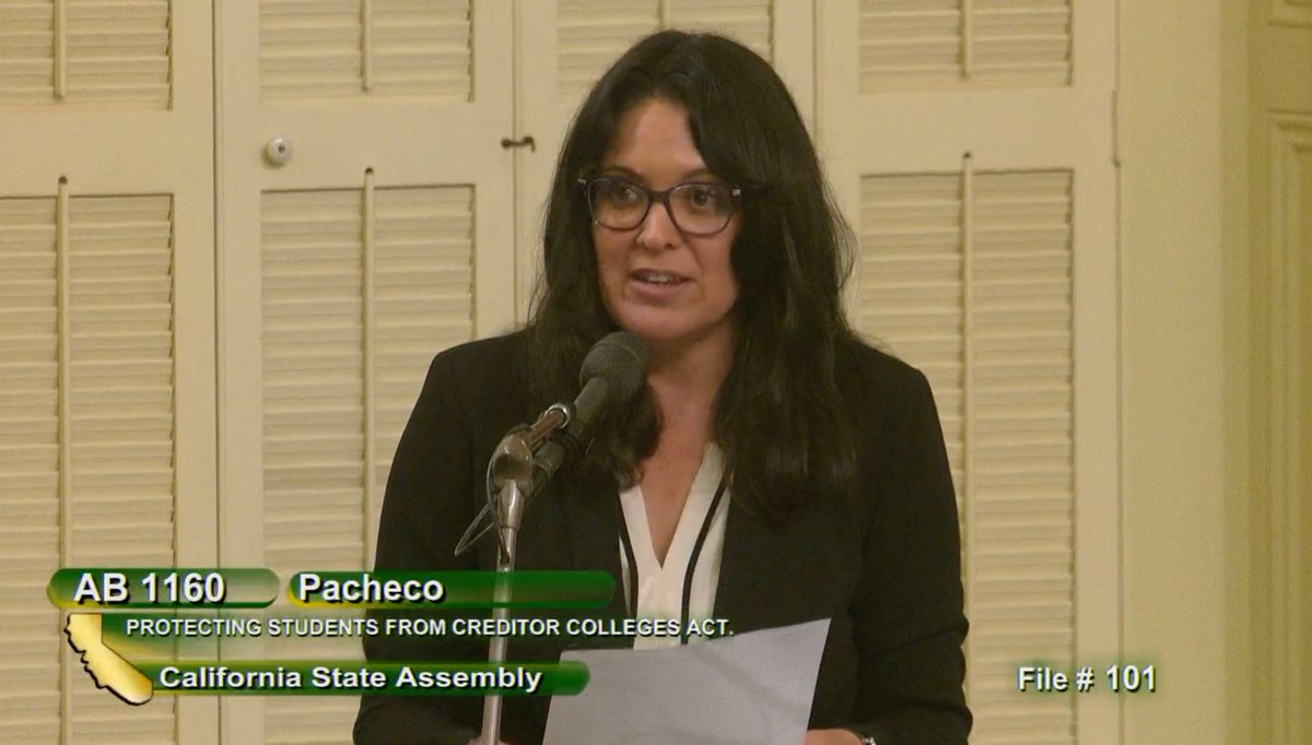 #AB1160 passes CA Assembly! Thank you, @AsmPacheco, for your leadership. We are 1 step closer to protecting students from harmful debt-collection practices! @NextGen_Policy @DebtCrisisOrg @theSBPC @_UCSA @csustudents @daliejimenez @CharlieEatonPhD