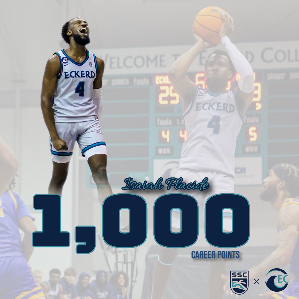 Eckerd Tritons Men's Basketball (@eckerdmbb) on Twitter photo We take this time to congratulate our fellow Triton 🔱 Isaiah Placide for surpassing his 1️⃣0️⃣0️⃣0️⃣th collegiate career point on 1/3 vs Lynn University.
#CatchTheWave🌊 #bluECollar #FAMIL🔱 #212
<a href="/ECTritons/">Eckerd Tritons</a> <a href="/eckerdlife/">eckerdlife</a> We take this time to congratulate our fellow Triton 🔱 Isaiah Placide for surpassing his 1️⃣0️⃣0️⃣0️⃣th collegiate career point on 1/3 vs Lynn University.
#CatchTheWave🌊 #bluECollar #FAMIL🔱 #212
<a href="/ECTritons/">Eckerd Tritons</a> <a href="/eckerdlife/">eckerdlife</a>
