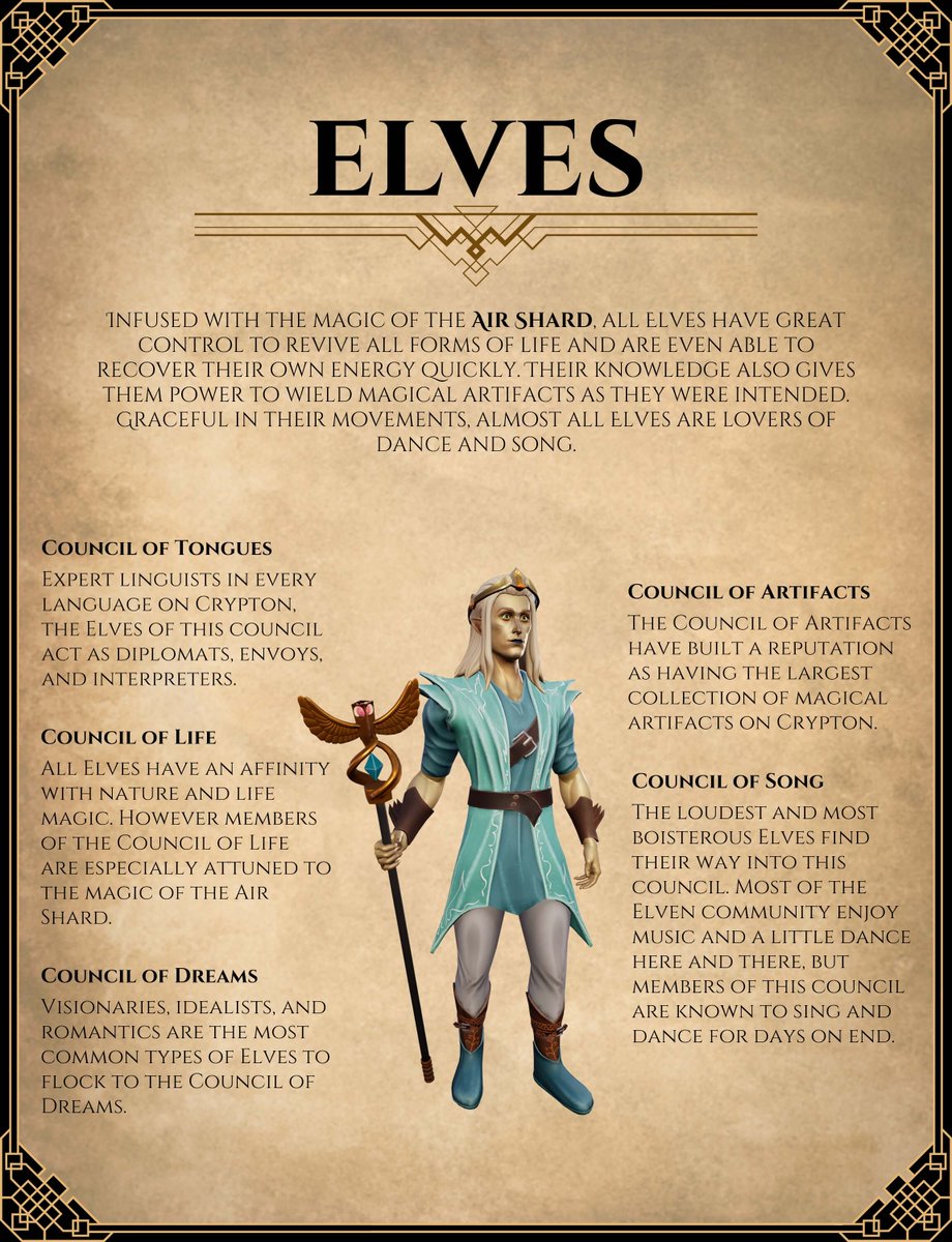 The Elven Councils Each Cosmic Elf will get the opportunity to join one of Councils, which are akin to a guild, and will provide them with unique opportunities, experiences, and benefits. #Avalanche #BlockchainGaming #CosmicUniverse