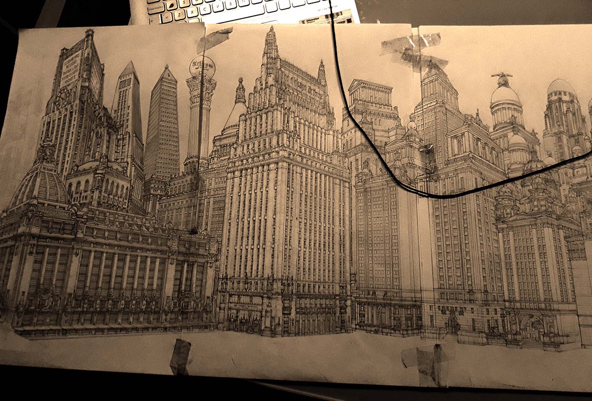 A (fictional) city -made of real, but unbuilt projects- in the making... | #Cartoons, #architecture, and the #scifi #city: Radically expanding this for the <a href="/150mediastream/">150 Media Stream</a>: 'Welcome to Tribuneville': Old Chicago and #future #utopia [5]