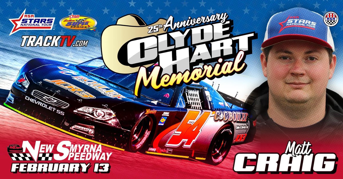Matthew Craig Sets Sights On Clyde Hart Memorial Former 2019 Florida Governor’s Cup Winner Matt Craig has filed his entry for the 25th Annual Clyde Hart Memorial. Craig is also a former winner of the prestigious All American 400.