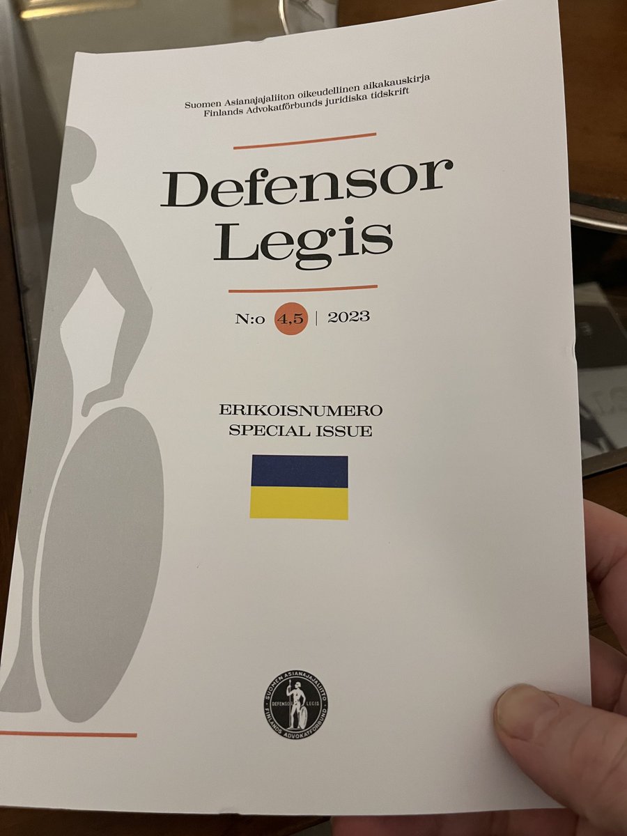Hieno DL:n numero, jossa on kiinnostavia Ukrainan sotaan liittyviä oikeudellisia artikkeleja. Ja tietysti myös osuvaa symboliikkaa: Ukrainan puolustaminen on myös laillisuuden puolustamista!