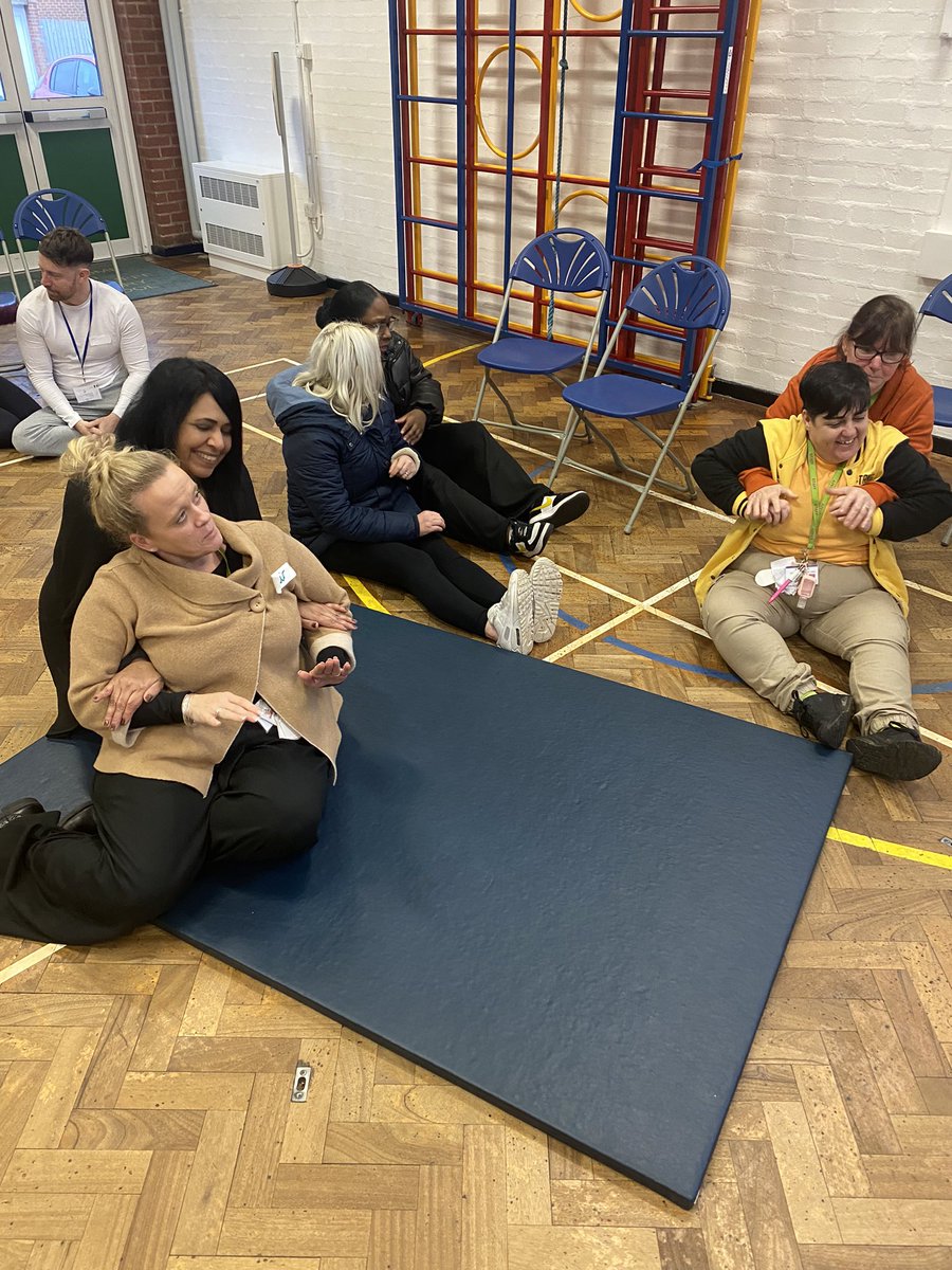 wyndclf's tweet photo. Staff learnt how to safely intervene if a child is at risk of harm. They had a practise on each other! 
#LeighTrust #CPI #safetyinterventions https://t.co/T1ef4oZ6Un