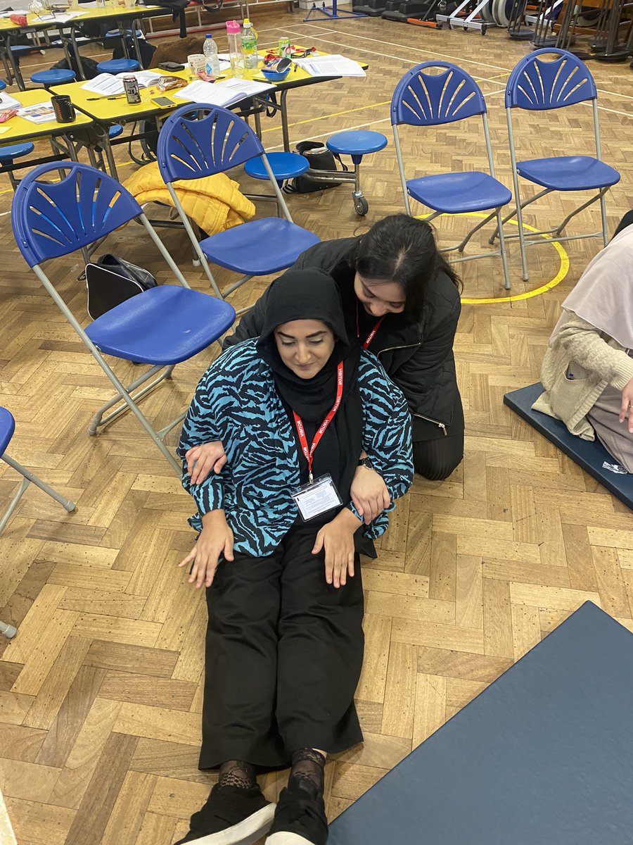 wyndclf's tweet photo. Staff learnt how to safely intervene if a child is at risk of harm. They had a practise on each other! 
#LeighTrust #CPI #safetyinterventions https://t.co/T1ef4oZ6Un
