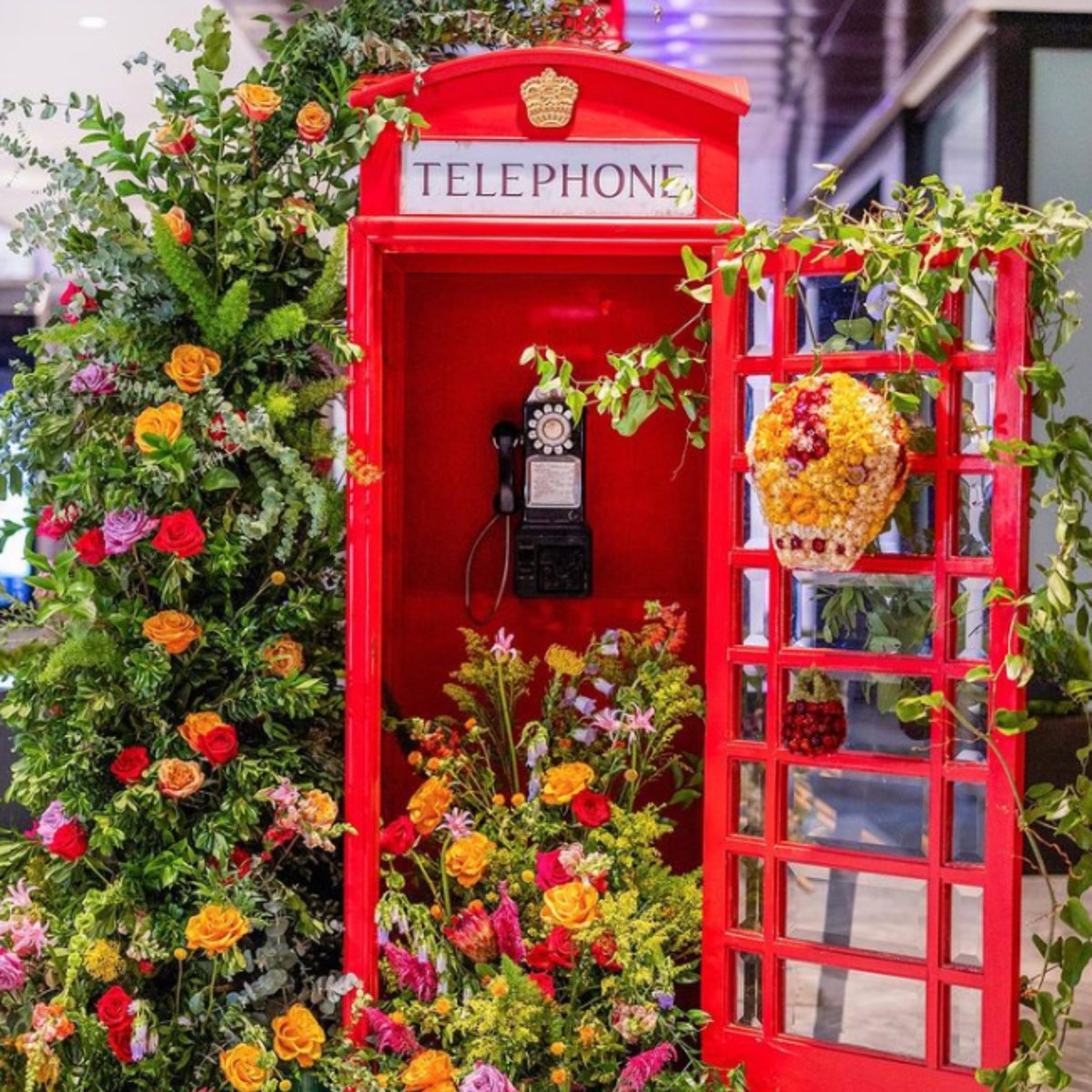 Quand l'art floral rencontre l'élément urbain ! 📞🌼 
Chaque recoin de cette cabine autrefois ordinaire est désormais un festival de #fleurs, transformant les appels en expériences florales.
Aviez-vous déjà vu une cabine téléphonique métamorphosée en œuvre florale ? 🌷✨