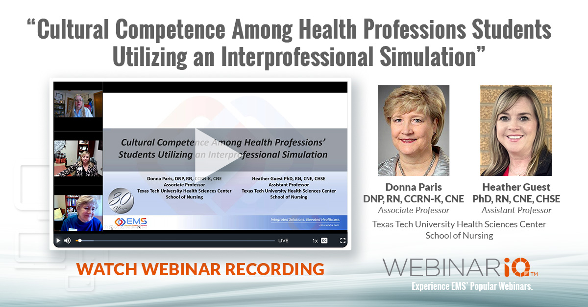 EMS_Works's tweet image. Free simulation webinar!

Click here to get the recording of “Cultural Competence Among Health Professions Students Utilizing an Interprofessional Simulation&quot; &amp;gt;&amp;gt; hubs.li/Q02hSj1C0

#SimulationTraining #InterprofessionalSimulation #CulturalCompetence #HealthcareEducation