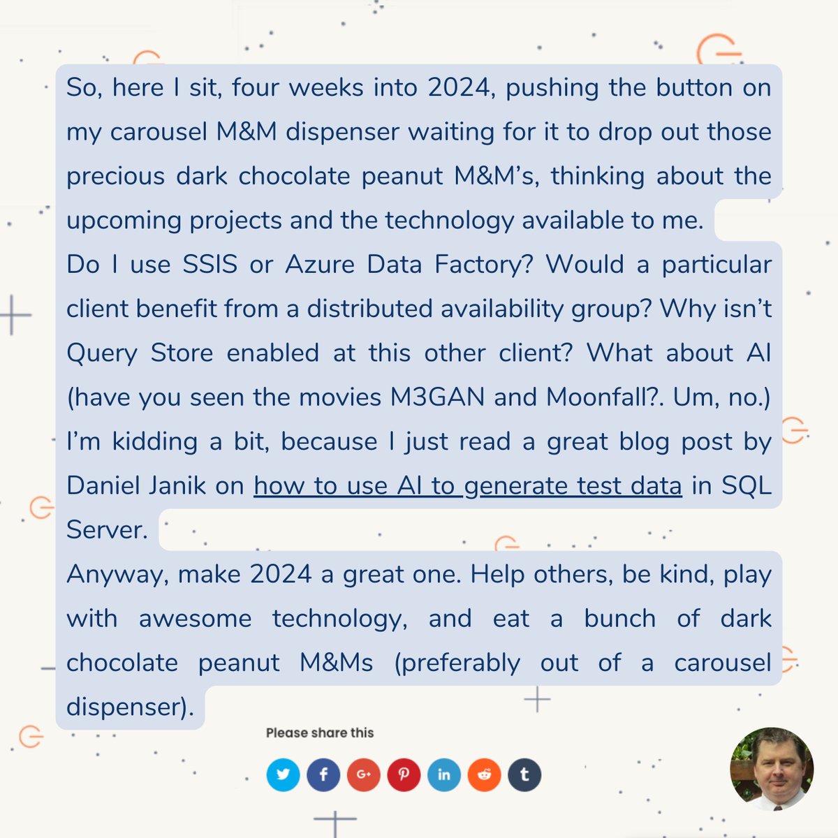 SQLGroup's tweet photo. An excerpt from a recent blog by our very own Scott Klein. How are you feeling about 2024 so far? 
What do you think about the new SQL Server 2022 updates? 

#2024 #happynewyear #newyearnewme #sql #sqlserver #sqlserver2022 #sqlserverupdates https://t.co/RPZtEUXJjv