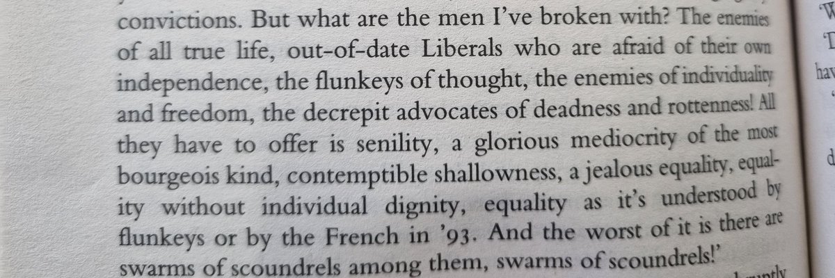 reneeeld's tweet photo. "Out-of-date liberals"... "the enemies of individuality and freedom." Sounds alarmingly familiar? #fyodordostoevsky #devils https://t.co/VKoOTGrHRE