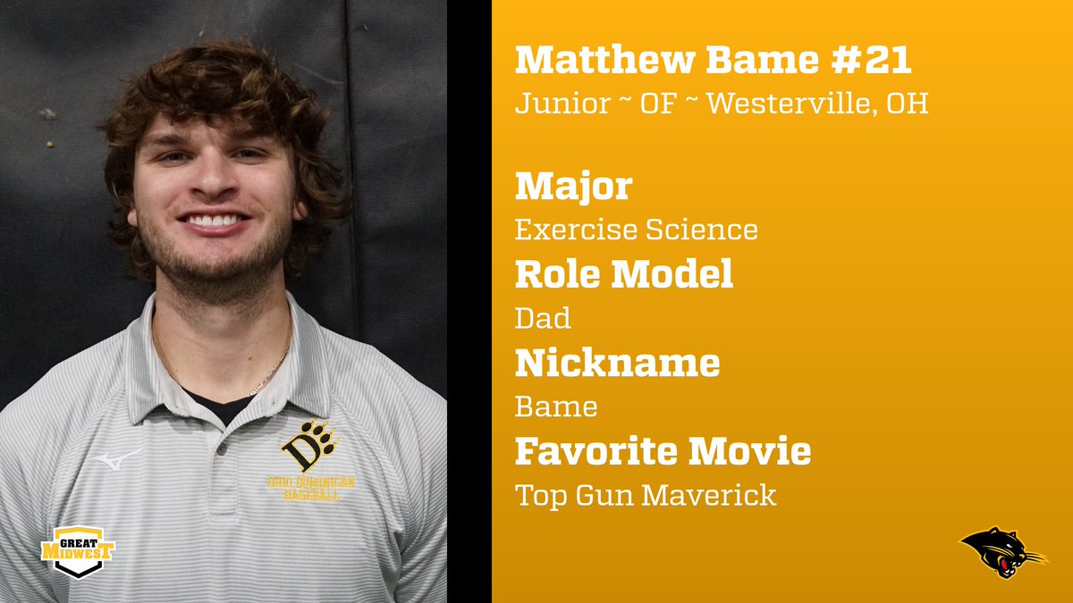 #21 - Matthew Bame is the next player featured on our Panther Pre-Season Countdown! #19daysaway