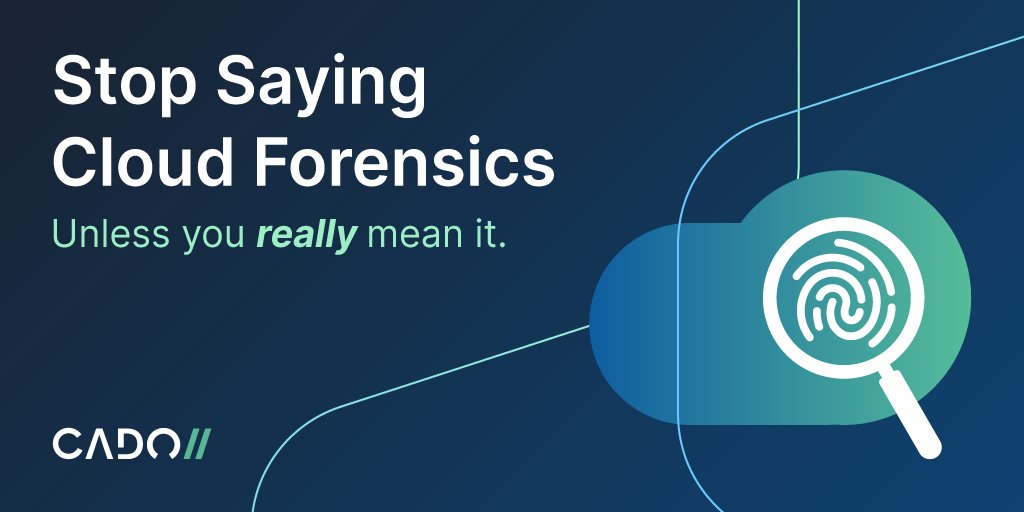 CadoSecurity's tweet photo. Don’t get caught in the buzz and mistake a #fauxrensics solution for a real #cloud #forensics solution. Check out our latest white paper for more: https://t.co/GcwgWG9K1k
#cloudforensics #cloudsecurity #cloudincidentresposne #cloudIR #cloudfauxrensics https://t.co/PB1RZJfLhX