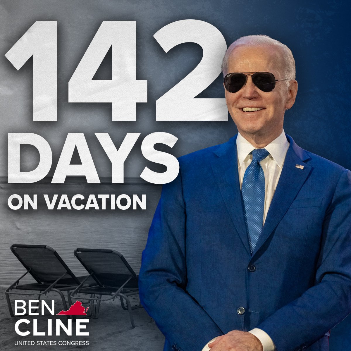 Did you know that in 2023, President Biden spent 38.9% of the year on vacation—142 days away from the responsibilities of his office. The numbers speak for themselves.
