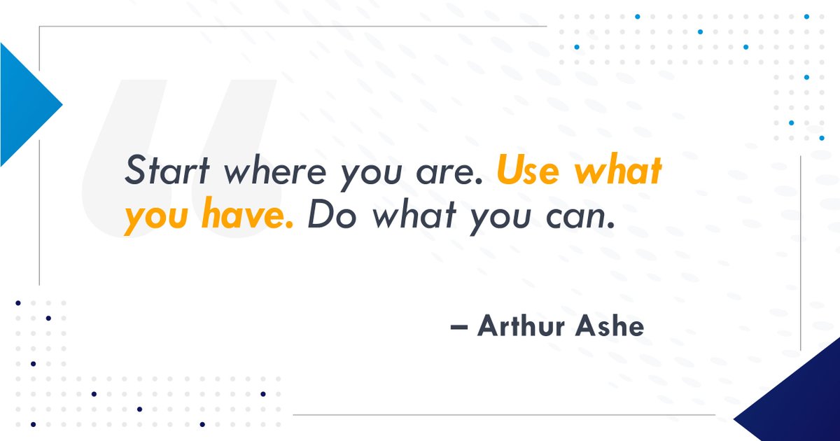 OpenforceTech's tweet image. 🌟 Motivation Monday 🌟

#MotivationMonday #StartWhereYouAre #UseWhatYouHave #DoWhatYouCan #ArthurAshe #Inspiration #DreamBig #TakeAction