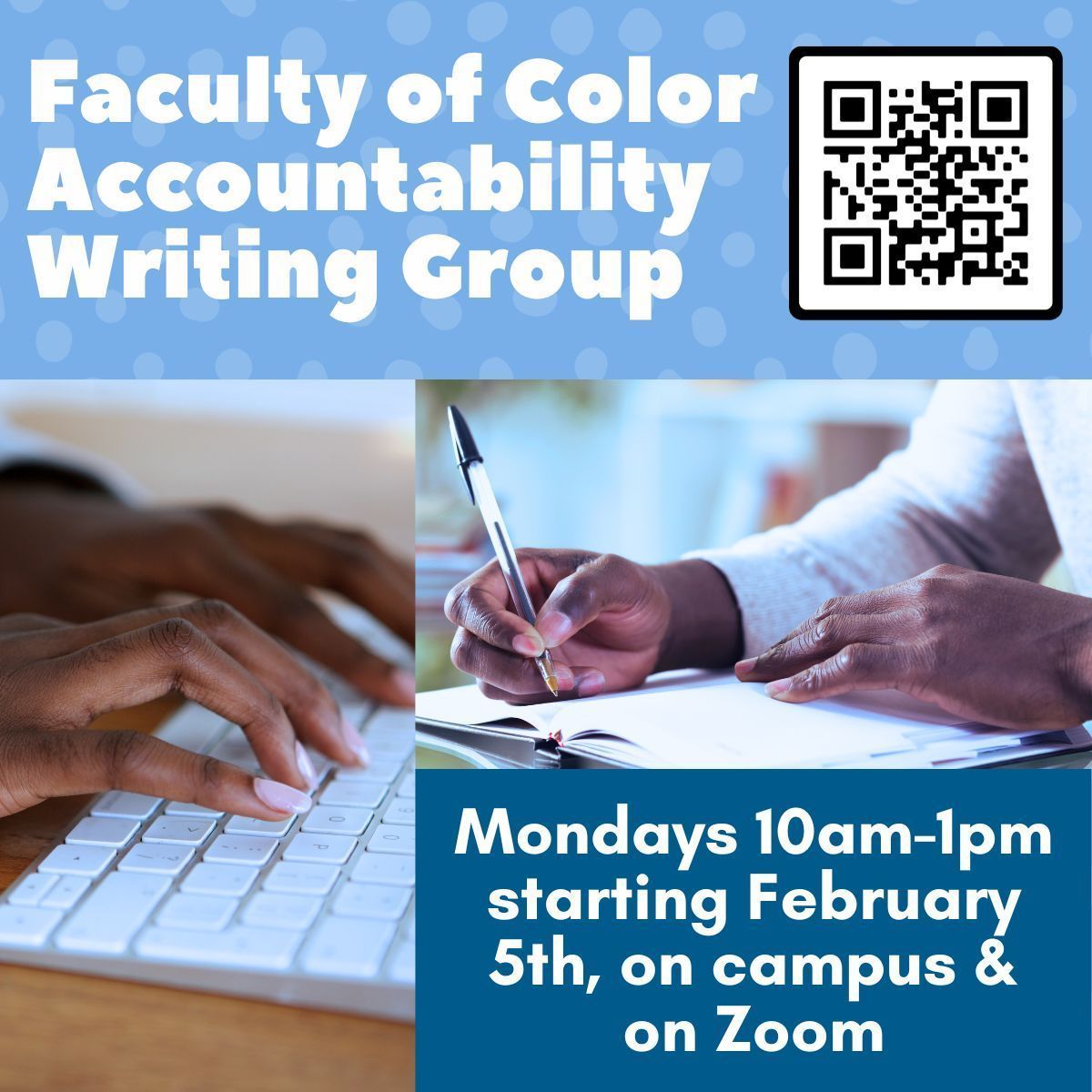 UMassBostonWC's tweet image. The Writing Center, Office for Faculty Development, and Dean of Faculty invite faculty members, staff, and post-docs from all disciplines and ranks who identify as people of color to a weekly writing group. Our first meeting is a week from today! Registration link in bio.