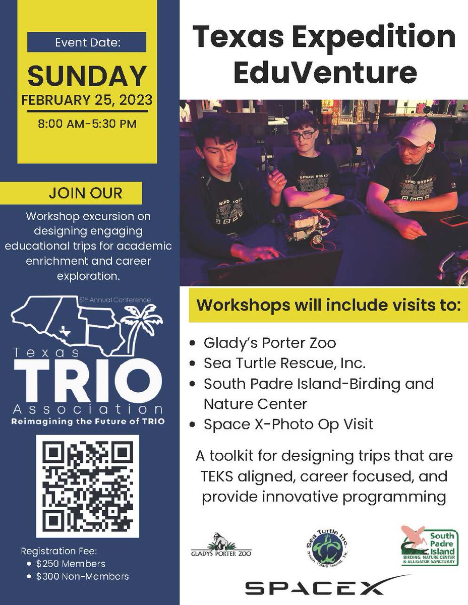 Last Call to register for the 51st Annual Texas TRIO Conference! Join us for the conference and one of our pre-conference sessions. Regular Registration closes Wednesday, 1/31. txtrio.wildapricot.org/page-18105
<a href="/SWASAPTRiO/">SWASAP</a> <a href="/COETalk/">Council for Opportunity in Education</a> <a href="/trioworks/">TRiO Programs</a> <a href="/fceatrio/">FCEA Trio</a> <a href="/ORS_TX/">Opportunity Resource Services</a> <a href="/WCUpwardBound/">WC Upward Bound</a> <a href="/MasteryPrep/">MasteryPrep</a>