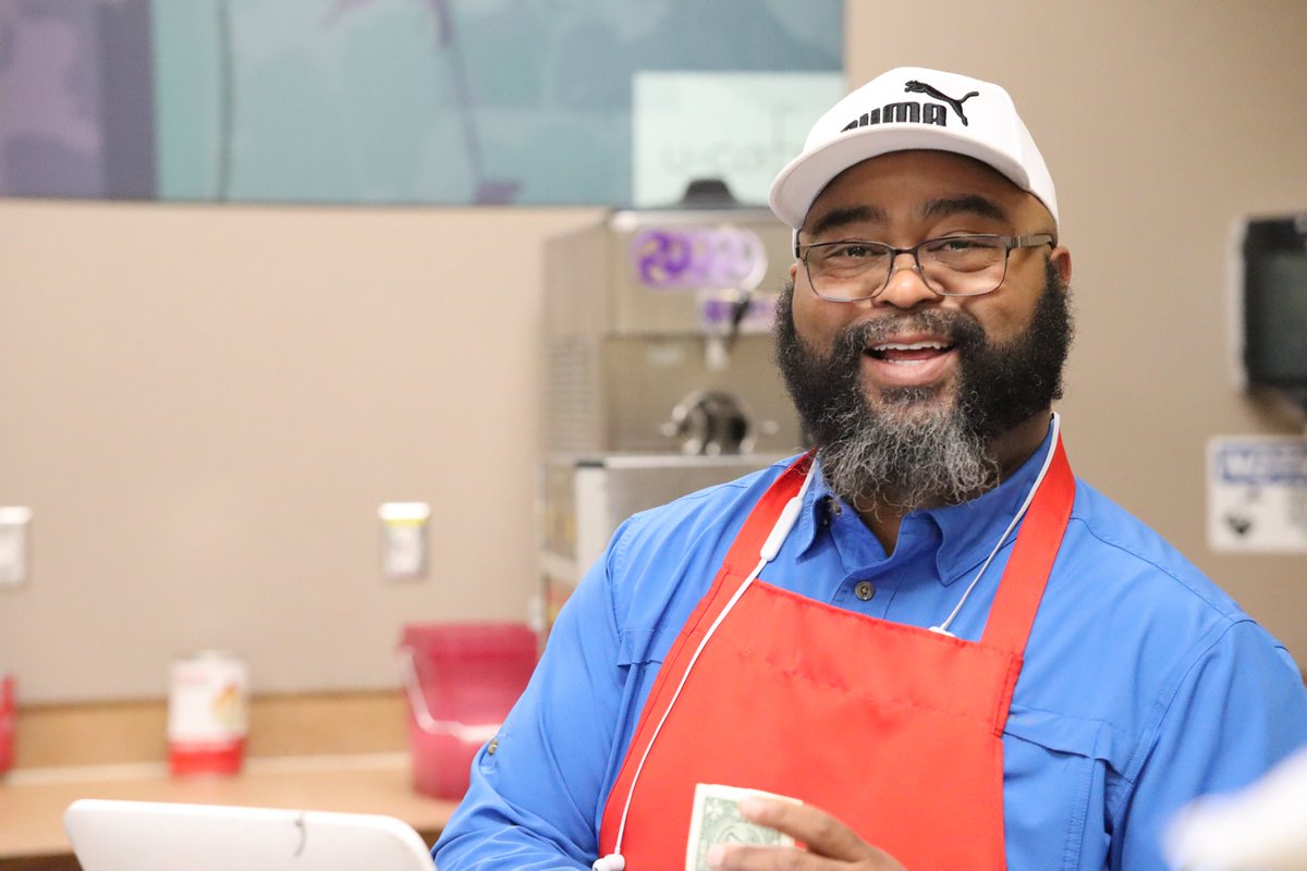 BDUSpotlight's tweet photo. The UCafe is an important part of BDU!  Students learn how to run a business and be responsible.  Mr. Coleman's smiling face always greets our guests! @WayneTwpSuper @valmiller40 https://t.co/hi8Wti9rfg