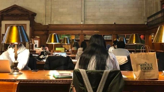 pilatesgirly's tweet photo. libraries filled with students, wearing sweatpants everywhere, late nights and short rest time https://t.co/4dNnJdV0Lz