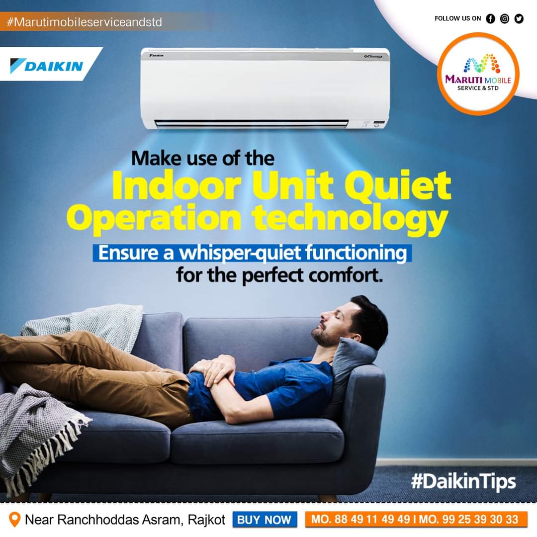 Make use of the Indoor Unit Quiet Operation Function to enjoy a 𝗽𝗲𝗮𝗰𝗲𝗳𝘂𝗹 𝘀𝗹𝗲𝗲𝗽.

#DaikinTips #Daikin #DaikinIndia #DaikinAC #IndoorUnitQuietOperation #Sleep #PeacefulSleep #InnovatingForChange #InnovatingGoodness #AC #AirConditioning #AirConditioner #MarutiMobile