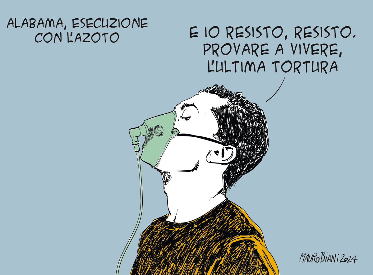 nonsonpago1's tweet photo. .@maurobiani
#Alabama #PenaDiMorte #azoto #tortura #KennethSmith
L'ultima tortura.
Oggi su @repubblica
#Biani !
#blobchi? #blob @BlobRai3 https://t.co/k60eRcMOBZ