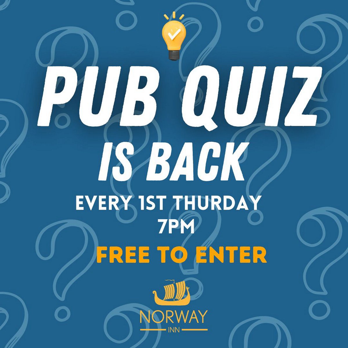 It's time to dust off your thinking caps! 

The pub quiz returns to the Norway Inn on 1st February, and every first Thursday of the month thereafter. It's time to pit your knowledge against Cornwall's biggest &amp; brightest.