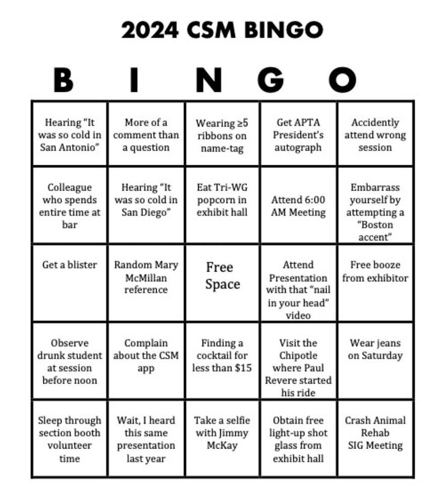 It's the moment you've all been waiting for. The 2024 #APTACSM Bingo Card! Plan accordingly over the next two weeks and good luck!