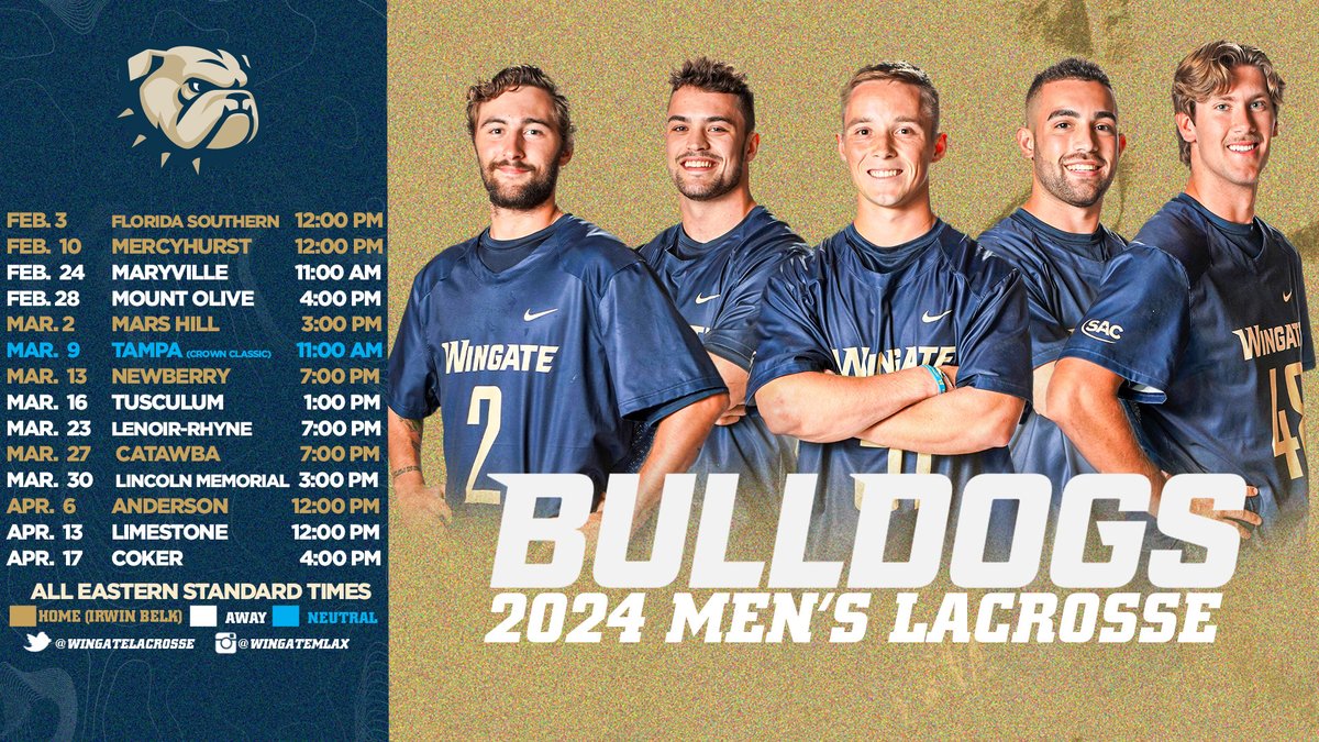 WU_Bulldogs's tweet photo. Defending SAC champs @WingateLacrosse opens up the 2024 season at home this Saturday!!

The 'Dogs return 5 All-Americans from last year's squad that went undefeated in league play!

Season Outlook | https://t.co/bfbQMMt58n

#OneDog | #WINgate https://t.co/f9yyj5i2KM
