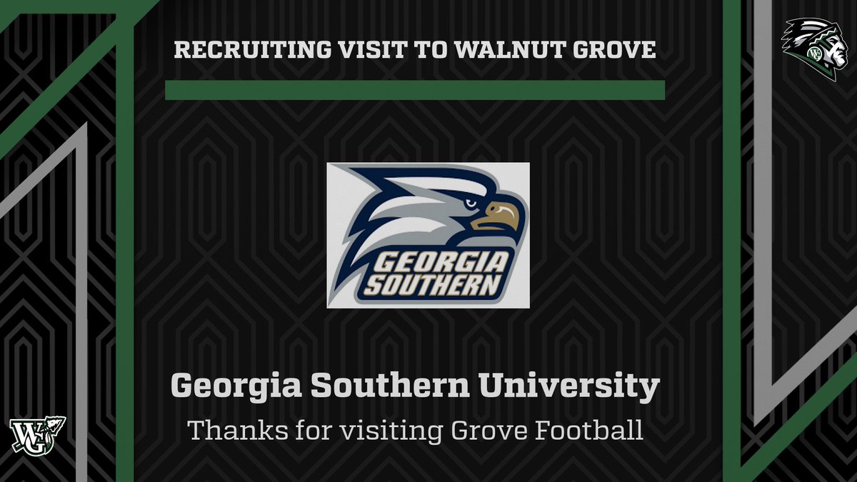 Another great Monday at The Grove! Thank you @darius_eubanks and Georgia Southern Football for visiting Walnut Grove HS today! #SOUL @coachrobandrews