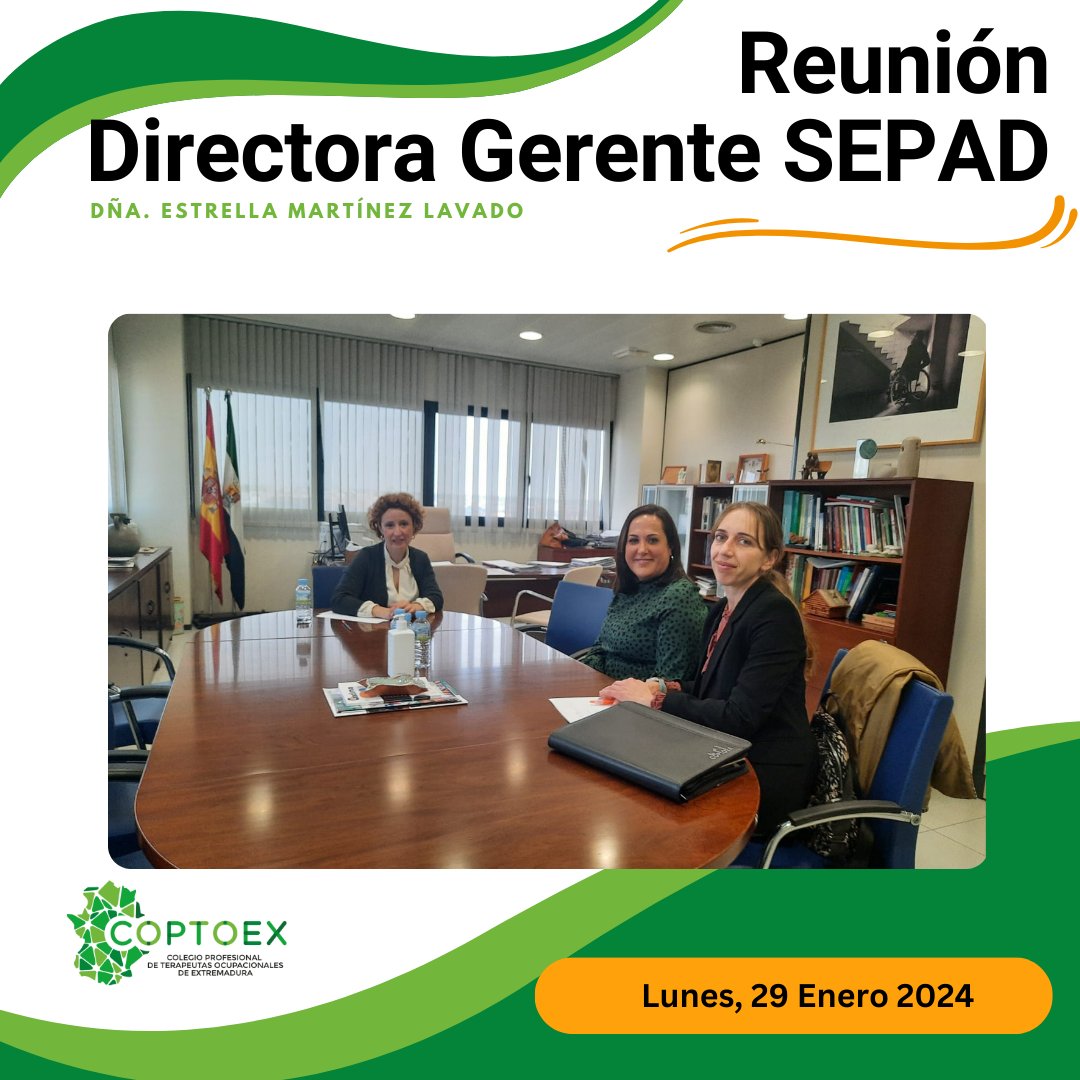 coptoex's tweet photo. Esta mañana nos hemos reunido con la Directora Gerente del SEPAD, Dña. Estrella Martínez para trasladarle las inquietudes y reivindicaciones que atañen al colectivo, así como mostrarle nuestra predisposición de trabajo conjunto.

#COPTOEX https://t.co/ylrjA8K8wq