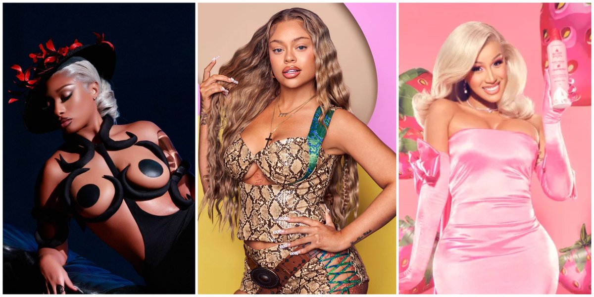 CardiMusicLover's tweet image. Notice when they all had beef with Nicki Minaj, no one interfered, now ice spice, jt, Akbar, hazel e😭🤣, and others trying Soo hard to get noticed, #lapdogs