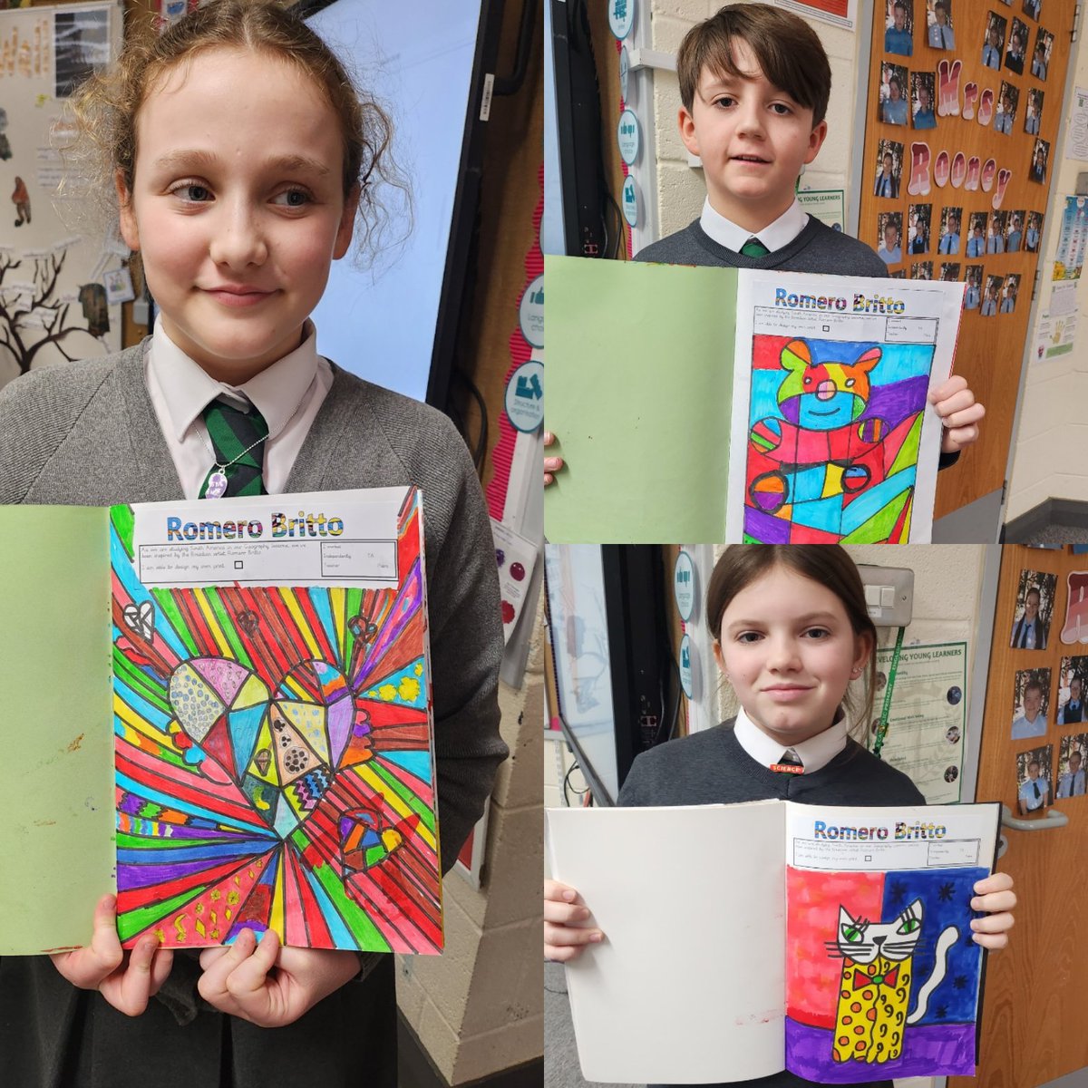 Y6EngMartyrs's tweet photo. Romero Britto, a South American artist, has been our inspiration for art lessons in Y6. We've loved getting creative 👨‍🎨👩‍🎨🎨 #ArtAtEM #RomeroBritto https://t.co/BDBhy6CSws