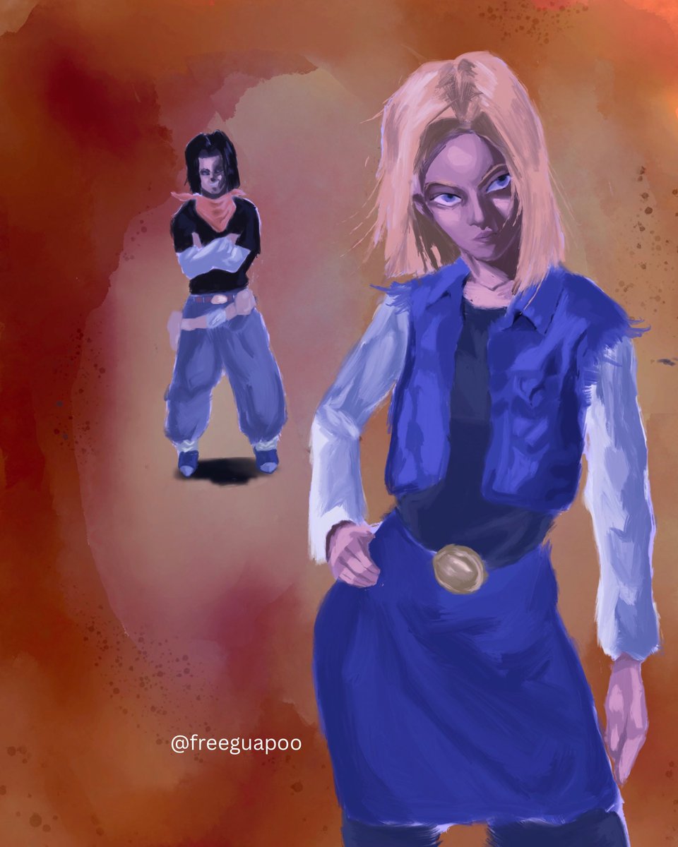 freeguapoo's tweet photo. Android 18 &amp; 17 https://t.co/bJG9vv7DCy